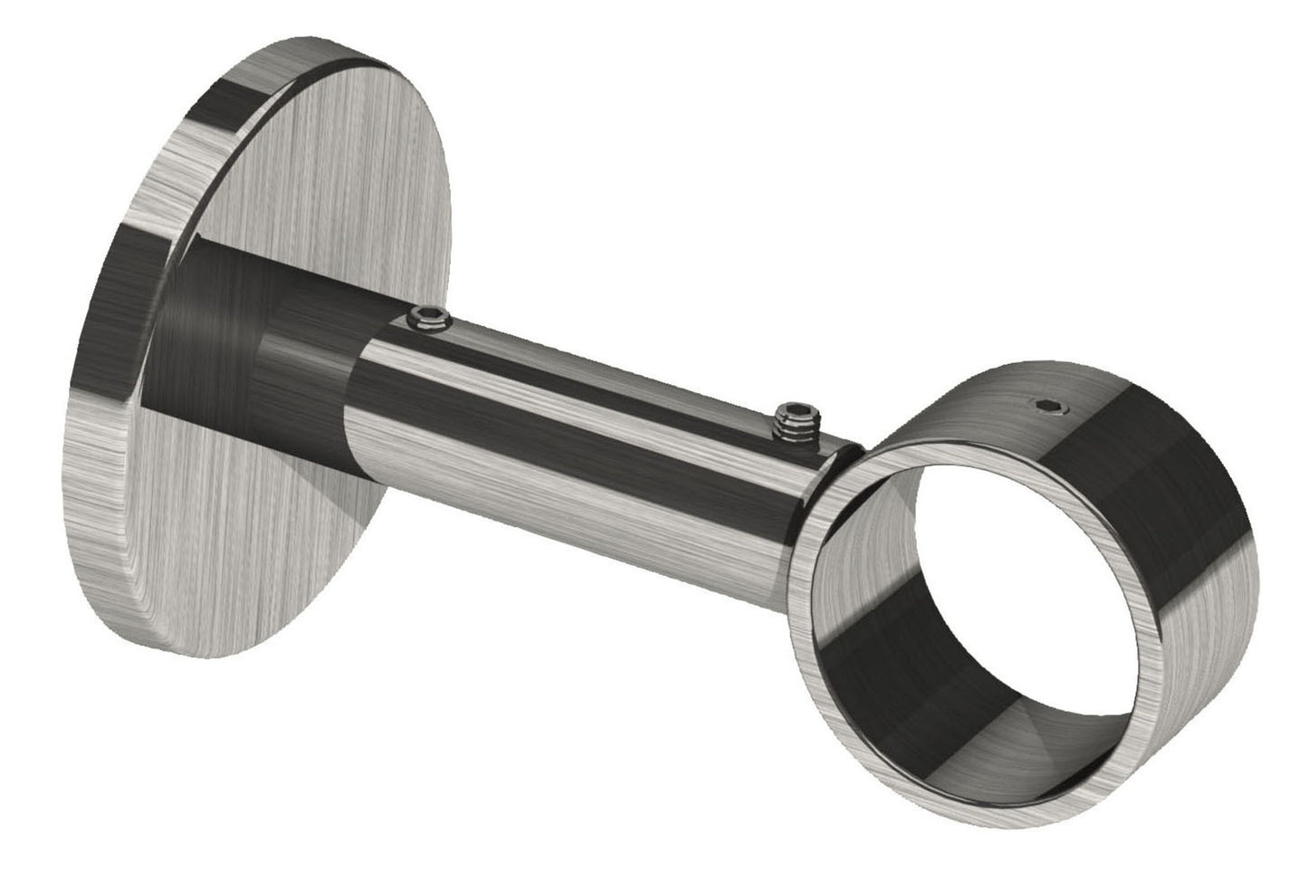 Integra Elements 28mm Ceiling/Wall Fix Metal Extendable Curtain Pole Bracket - Satin Steel