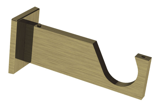 Swish 35mm Luxury Square Metal Curtain Pole Bracket - Antique Brass