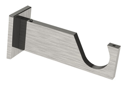 Swish 35mm Luxury Square Metal Curtain Pole Bracket - Satin Steel