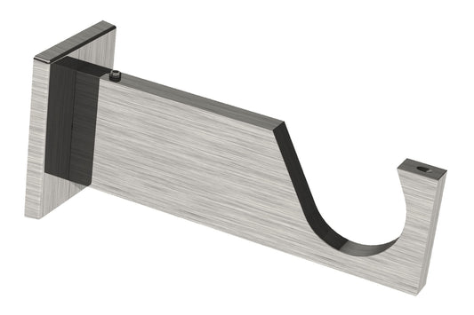 Swish 35mm Luxury Square Metal Curtain Pole Bracket - Satin Steel