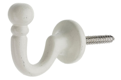 Swish Ball Metal Curtain Tieback Hooks (Pair) - Cream