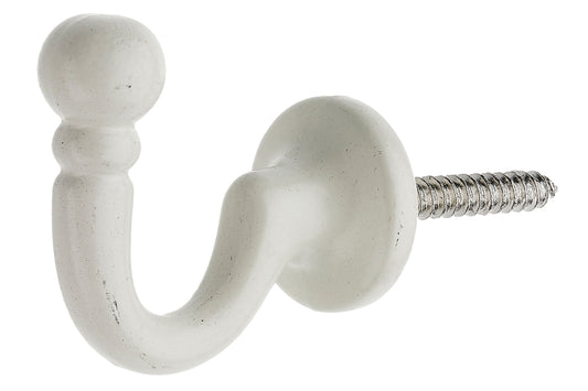 Swish Ball Metal Curtain Tieback Hooks (Pair) - Cream
