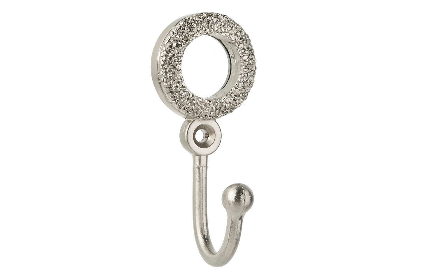 Swish Mosaic Metal Curtain Tieback Hooks (Pair) - Satin Steel