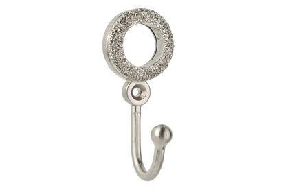 Swish Mosaic Metal Curtain Tieback Hooks (Pair) - Satin Steel