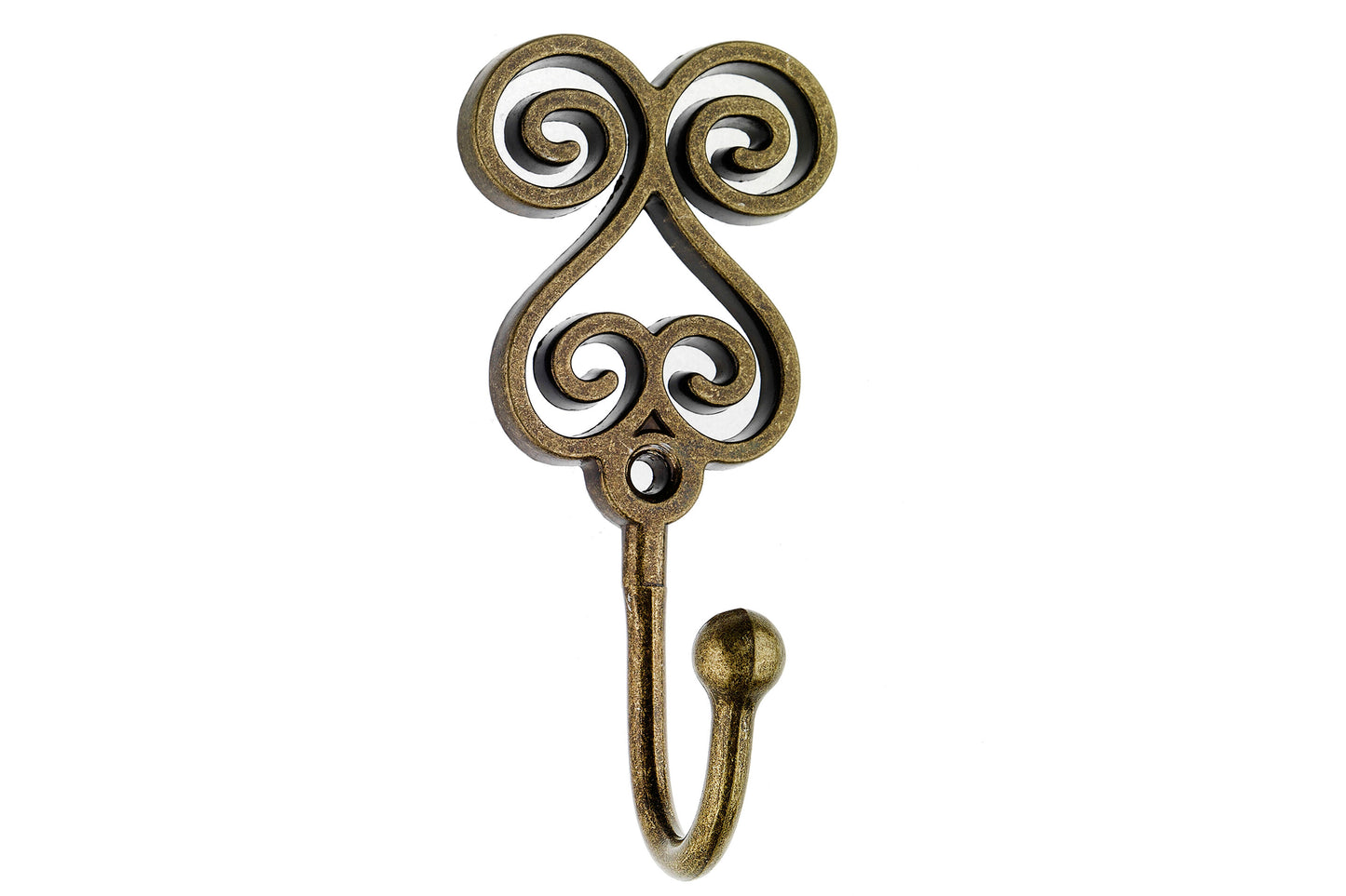 Swish Swirl Metal Curtain Tieback Hooks (Pair) - Antique Brass