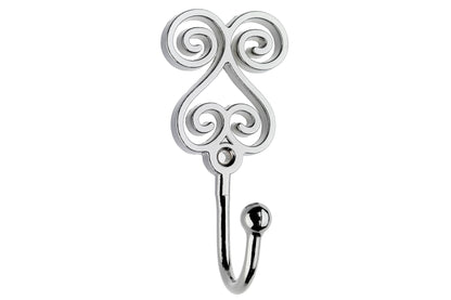 Swish Swirl Metal Curtain Tieback Hooks (Pair) - Chrome