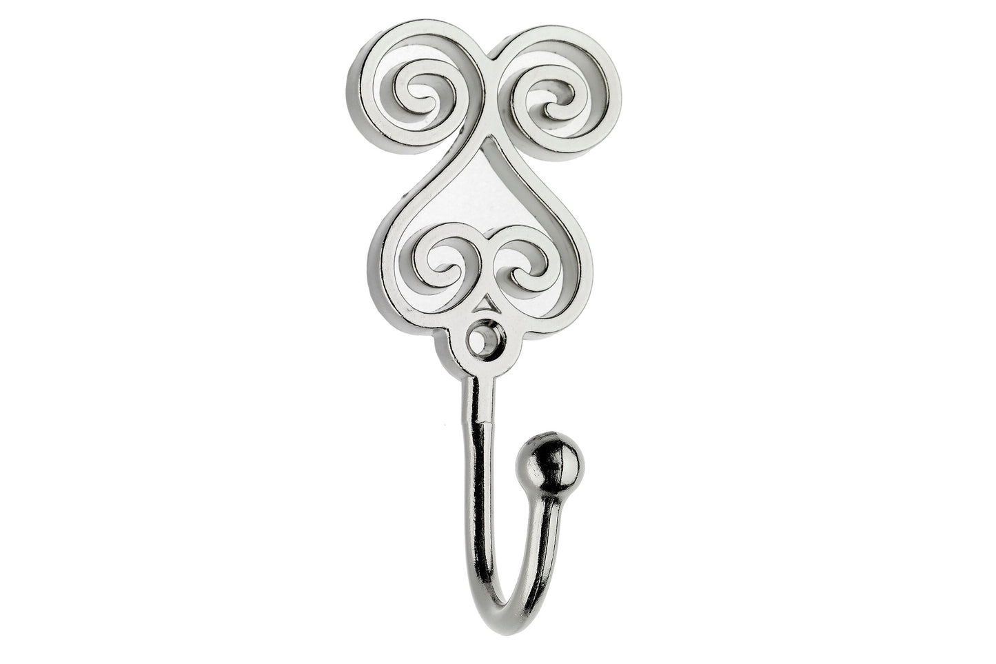 Swish Swirl Metal Curtain Tieback Hooks (Pair) - Satin Steel