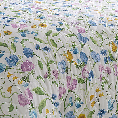 Sweetpea Floral Bedspread in Lilac 200cm x 200cm - Bedspread - Dreams & Drapes