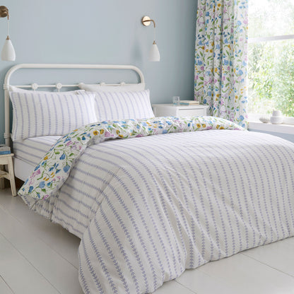 Sweetpea Floral Duvet Cover Set in Lilac - Duvet Cover Set - Dreams & Drapes