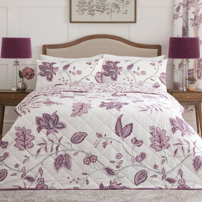 Samira Bedspread by Dreams & Drapes Design in Plum 200cm X 230cm - Bedspread - Dreams & Drapes Design