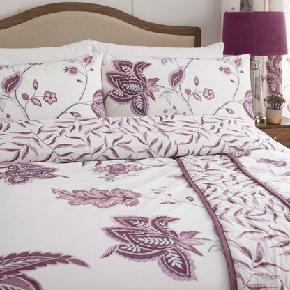 Samira Bedspread by Dreams & Drapes Design in Plum 200cm X 230cm - Bedspread - Dreams & Drapes Design