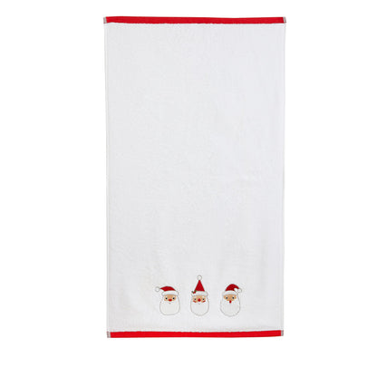 Santa Hand Towel (2 pack) by Fusion Christmas in White 50 x 90cm - Hand Towel (2 pack) - Fusion Christmas