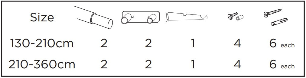 Speedy Double Layer Room Darkening 19-22mm/16-19mm Extendable Metal Curtain Pole - Satin Silver