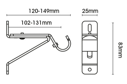 Swish Elements 28mm Metal Curtain Pole Bracket - Antique Brass