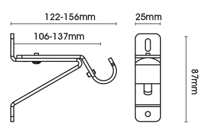 Swish Elements 35mm Metal Curtain Pole Bracket - Chrome