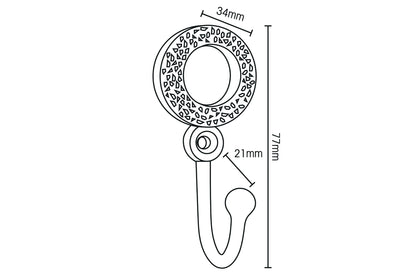 Swish Mosaic Metal Curtain Tieback Hooks (Pair) - Satin Steel