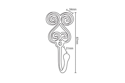 Swish Swirl Metal Curtain Tieback Hooks (Pair) - Satin Steel