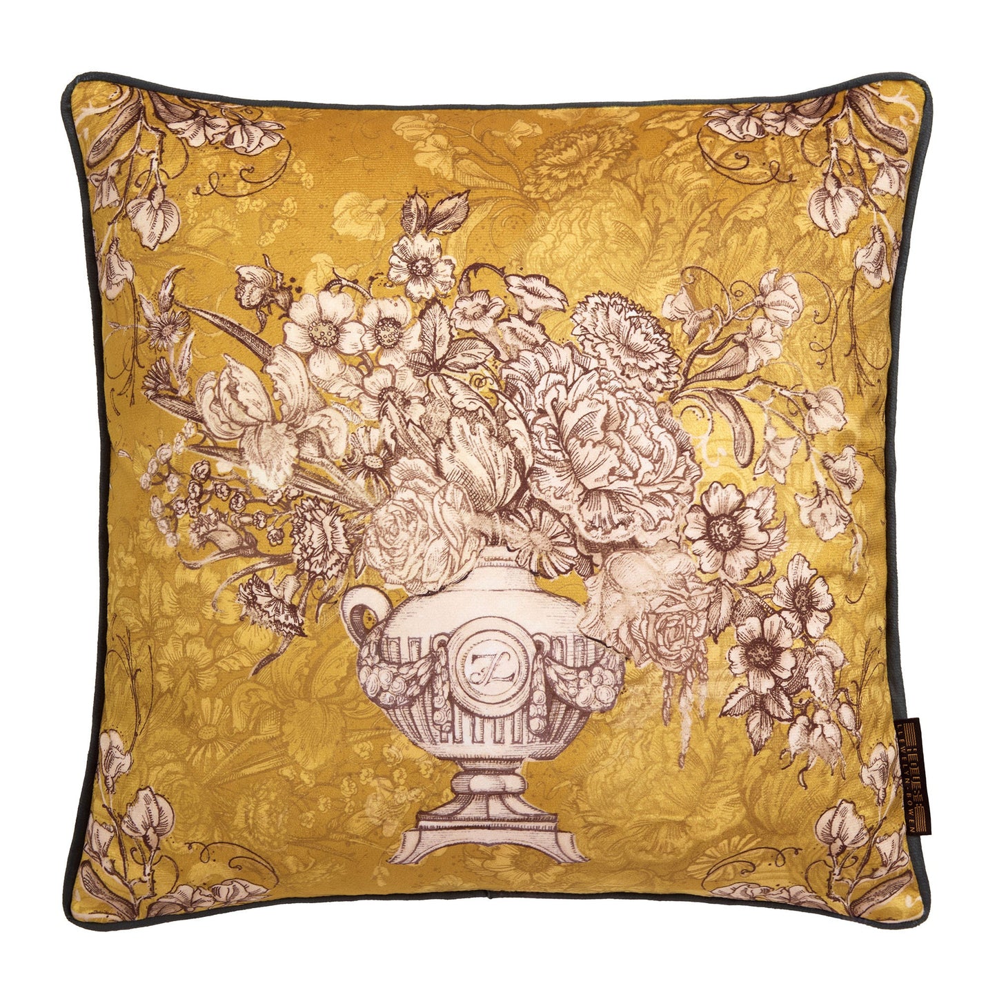 Tuscan Holiday Cushion in Ochre 43 x 43cm - Cushion - Laurence Llewelyn-Bowen