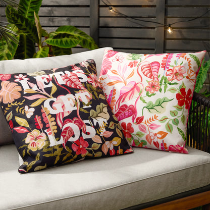 Furn Tropical Bloom Outdoor Cushion - Black