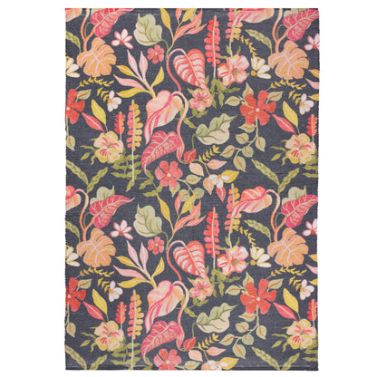 Furn Tropical Bloom Indoor/Outdoor Rug - Black