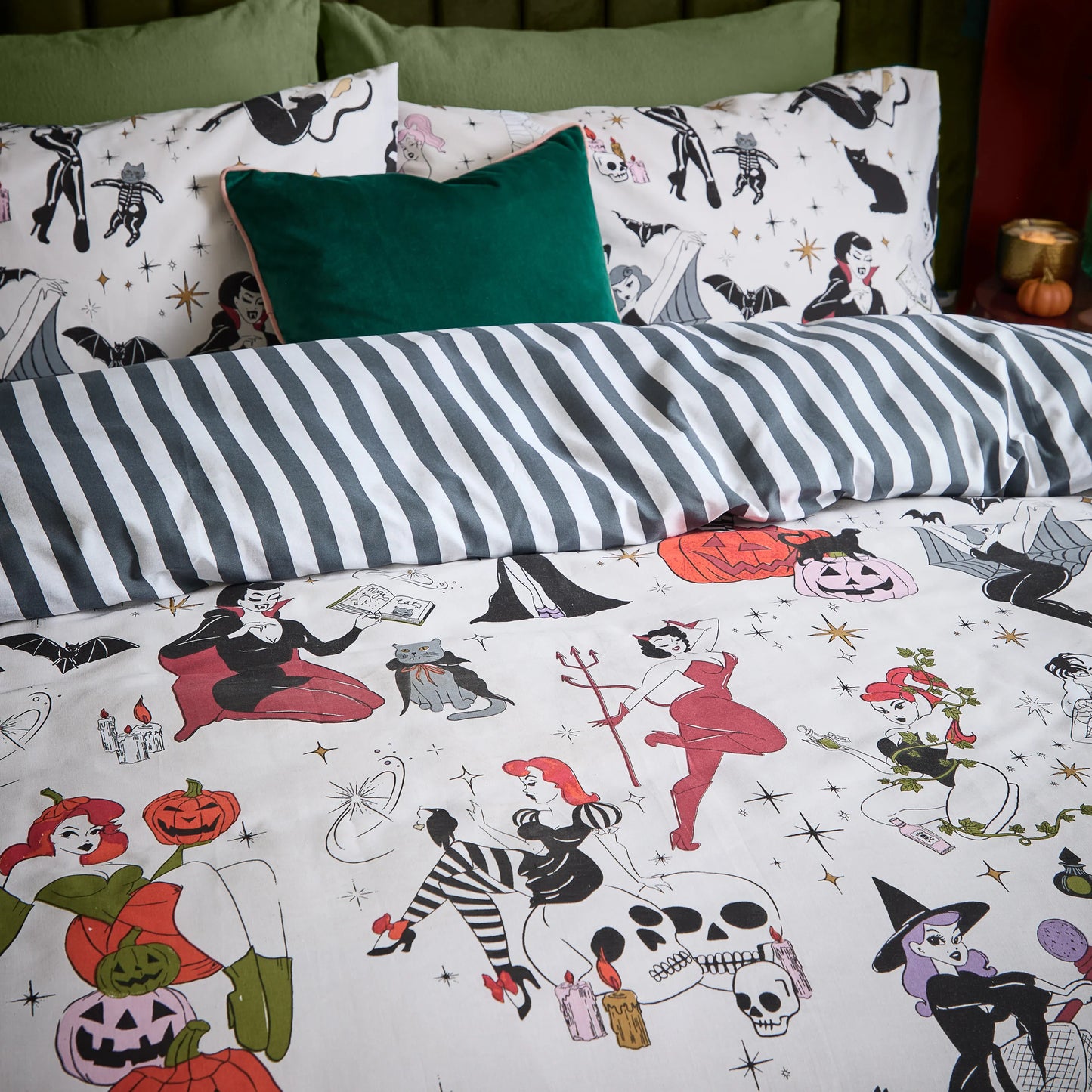 Furn Trick Or Treat Duvet Cover Set - Monochrome