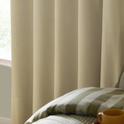 Furn Ultimate Blackout Eyelet Curtains - Custard Cream