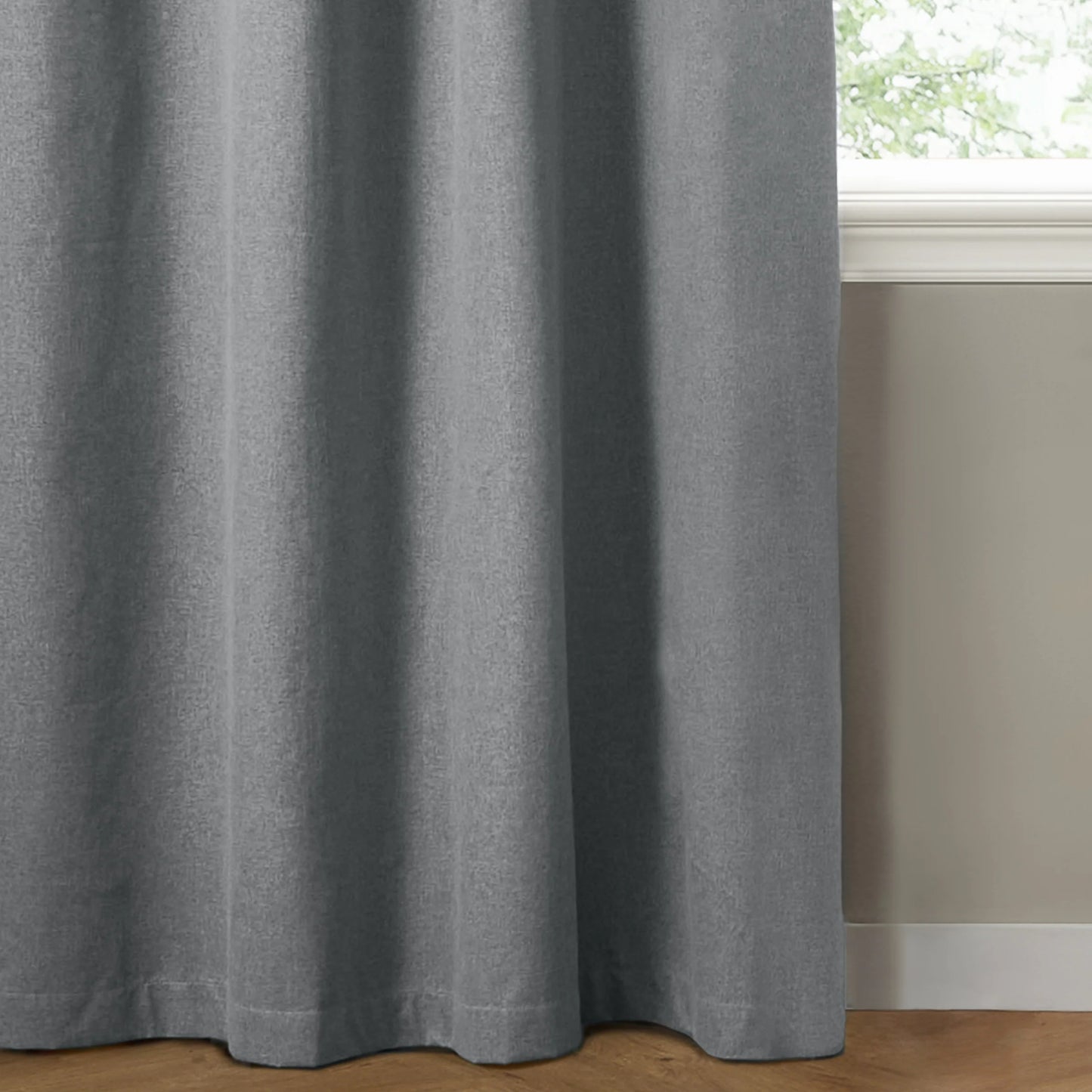 Furn Ultimate Blackout Textured Woven Eyelet Curtains - Denim