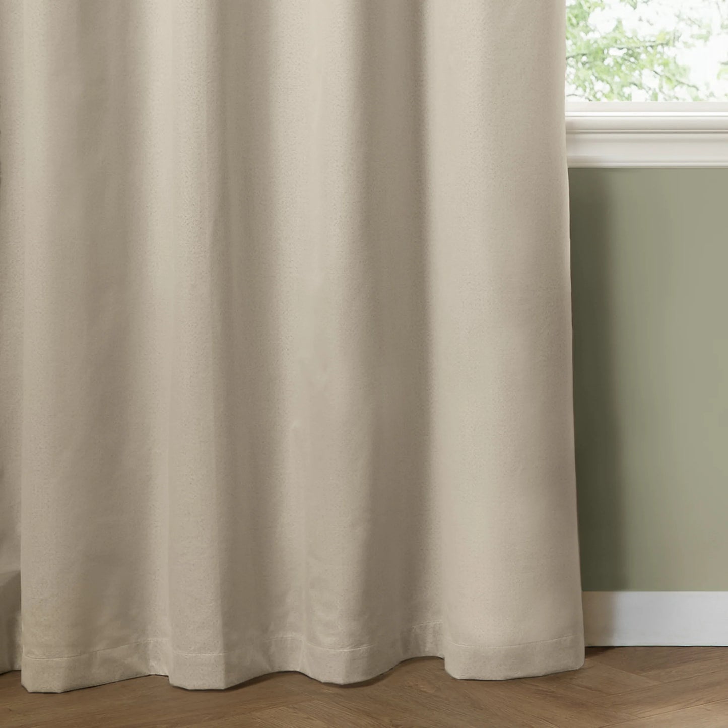 Furn Ultimate Blackout Textured Woven Eyelet Curtains - Ecru