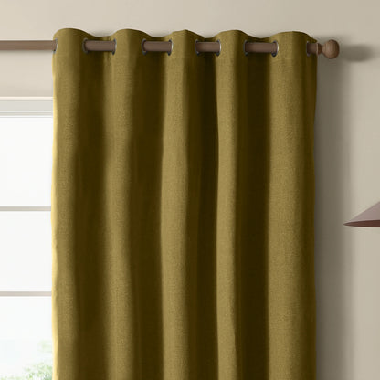 Furn Ultimate Blackout Textured Woven Eyelet Curtains - Forest