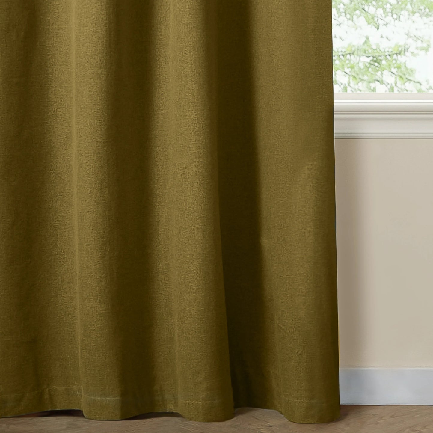 Furn Ultimate Blackout Textured Woven Eyelet Curtains - Forest