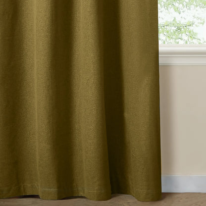 Furn Ultimate Blackout Textured Woven Eyelet Curtains - Forest