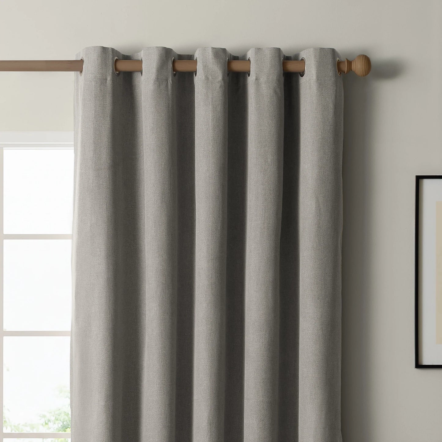 Furn Ultimate Blackout Textured Woven Eyelet Curtains - Grey