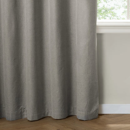 Furn Ultimate Blackout Textured Woven Eyelet Curtains - Grey