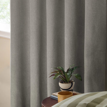 Furn Ultimate Blackout Textured Woven Eyelet Curtains - Grey