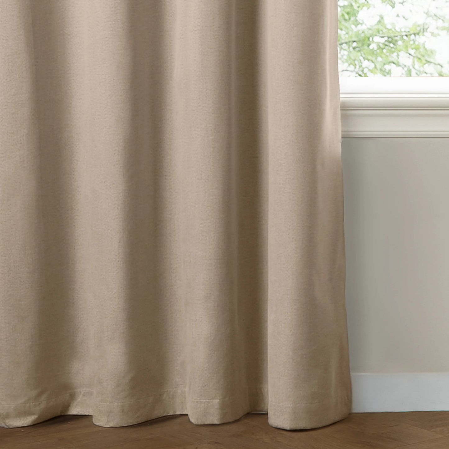 Furn Ultimate Blackout Textured Woven Eyelet Curtains - Natural