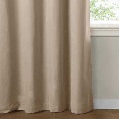 Furn Ultimate Blackout Textured Woven Eyelet Curtains - Natural