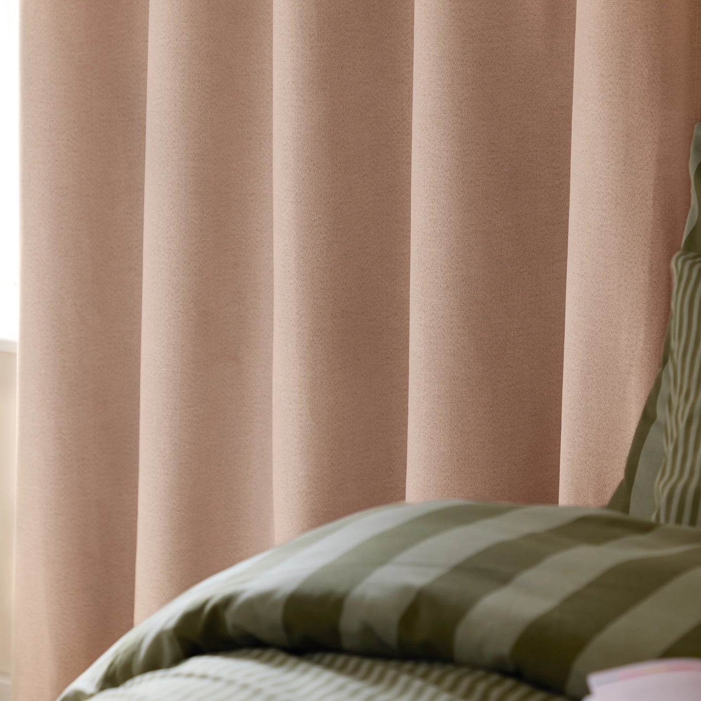 Furn Ultimate Blackout Textured Woven Eyelet Curtains - Pink