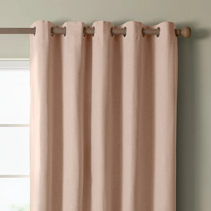 Furn Ultimate Blackout Textured Woven Eyelet Curtains - Pink