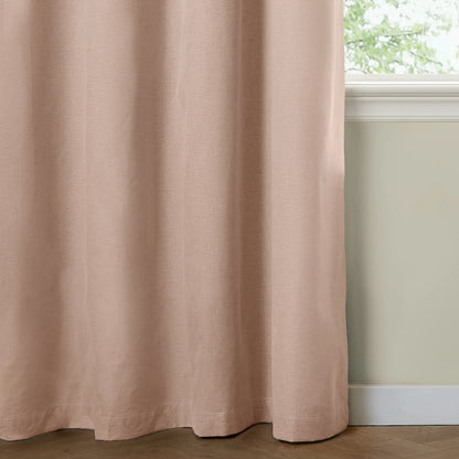Furn Ultimate Blackout Textured Woven Eyelet Curtains - Pink