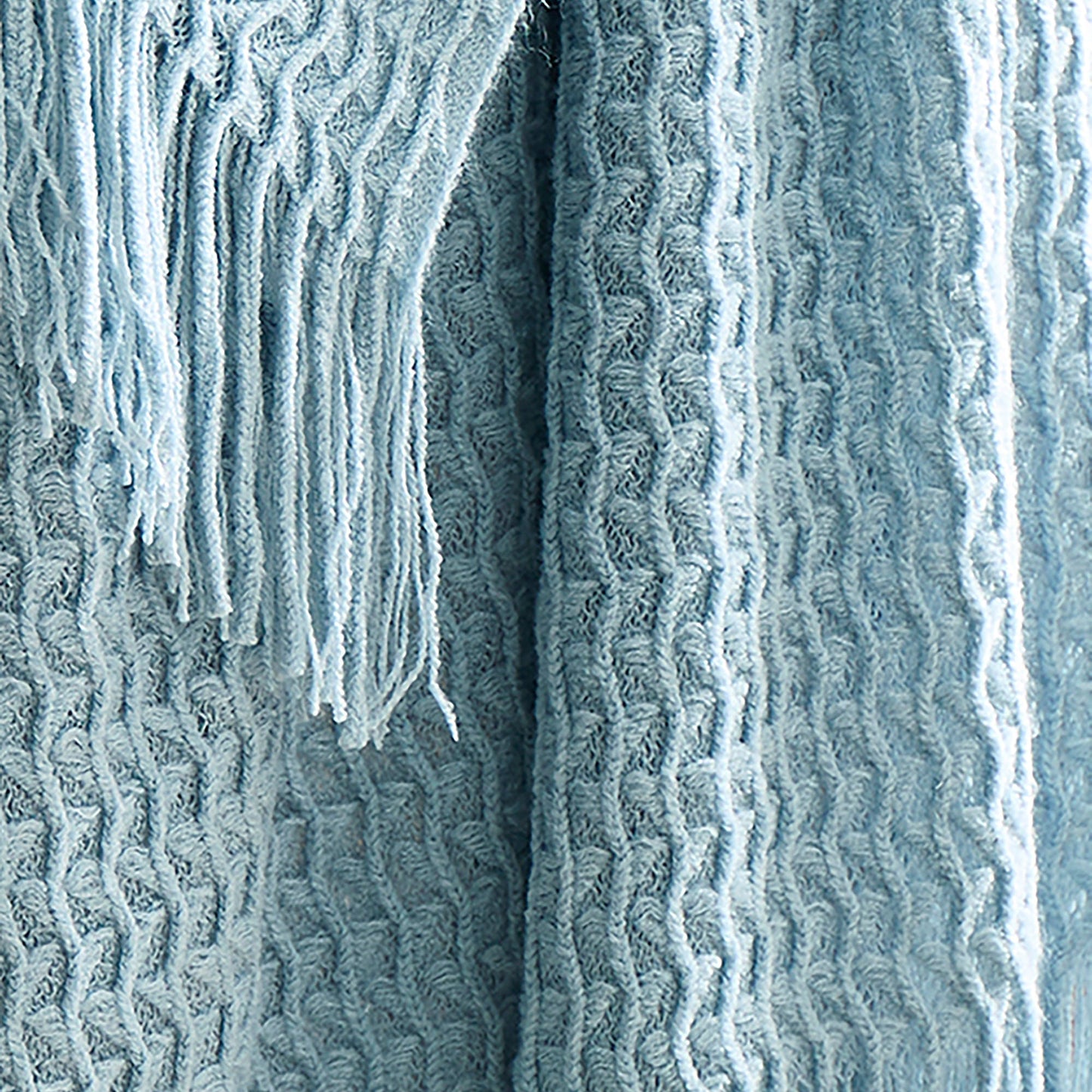 Textured Knit Throw in Blue 130 x 180cm - Throw - Appletree