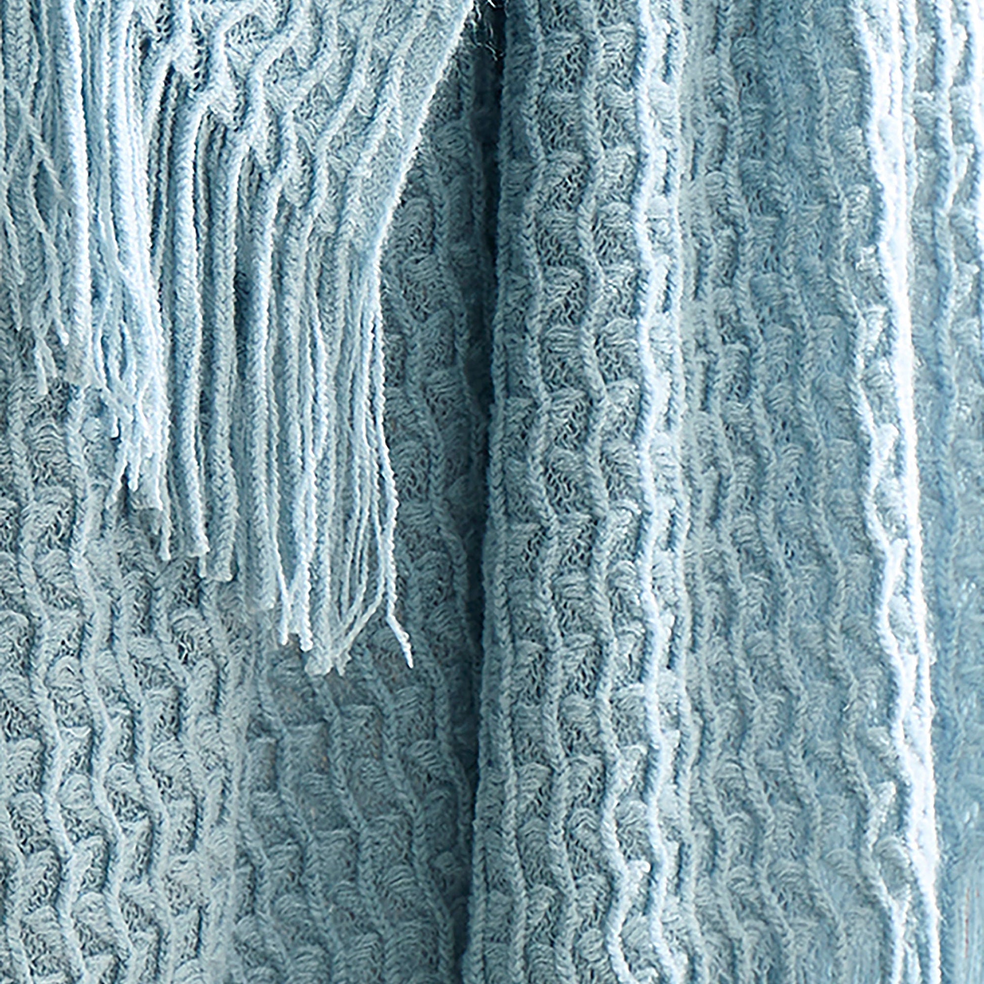 Textured Knit Throw in Blue 130 x 180cm - Throw - Appletree