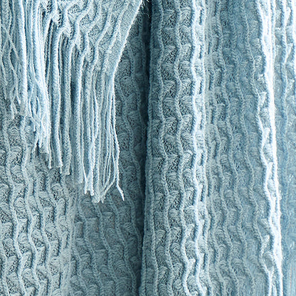 Textured Knit Throw in Blue 130 x 180cm - Throw - Appletree