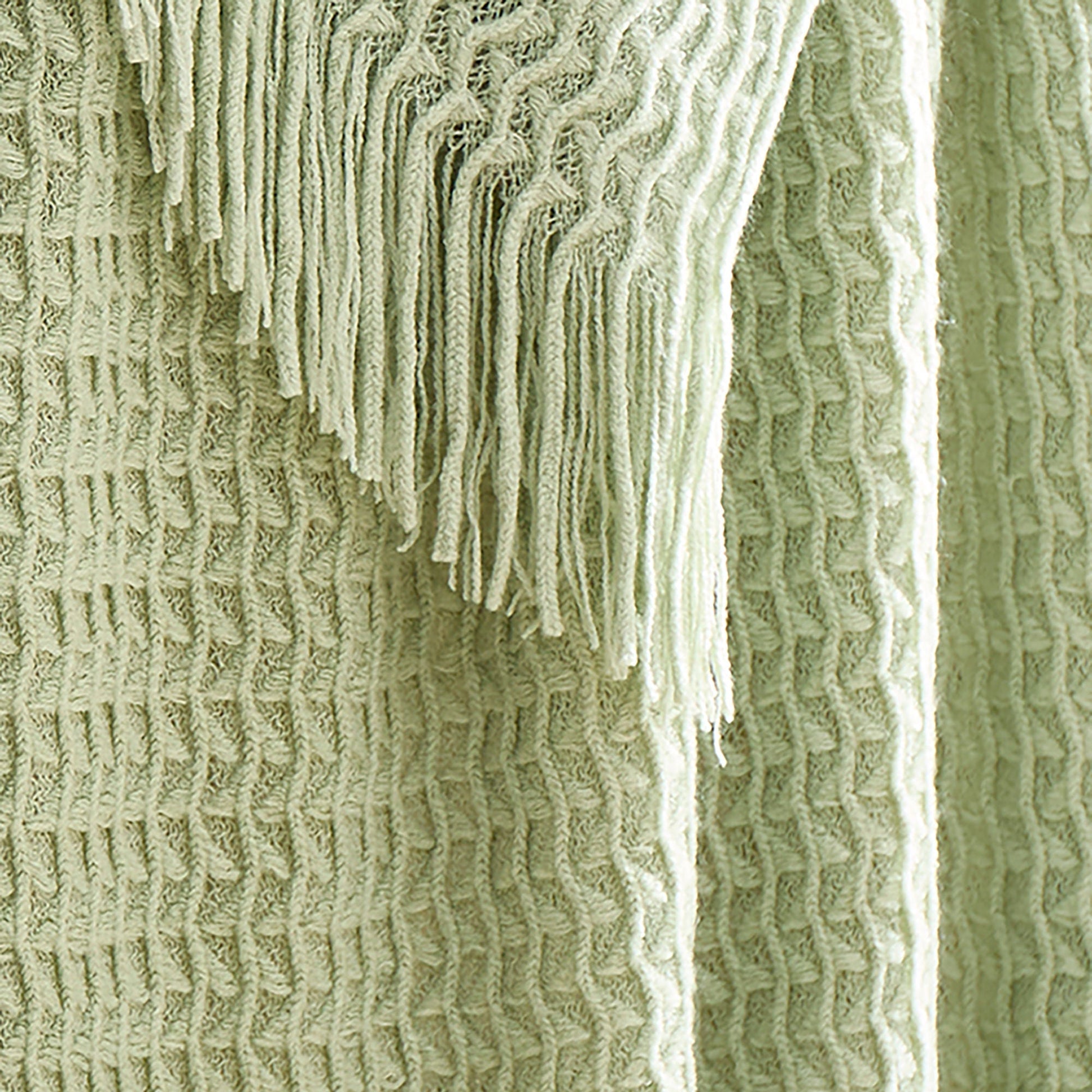 Textured Knit Throw in Green 130 x 180cm - Throw - Appletree