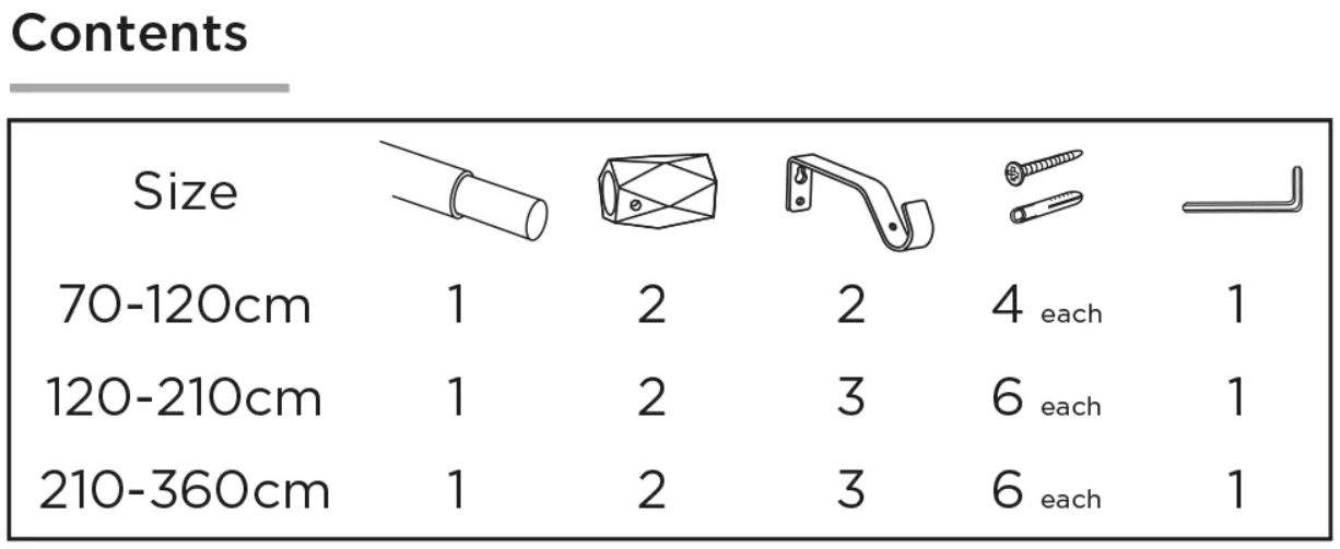 Speedy Tetra Eyelet 16/19mm Extendable Metal Curtain Pole - Gold