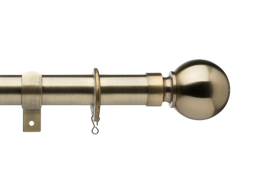 Universal Ball 28mm Metal Curtain Pole - Antique Brass