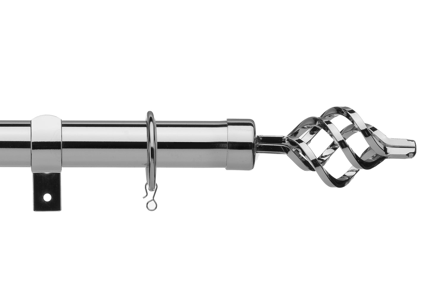 Universal Cage 28mm Metal Curtain Pole - Chrome