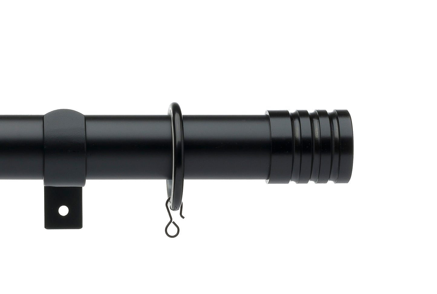 Universal Stud 28mm Metal Curtain Pole - Black