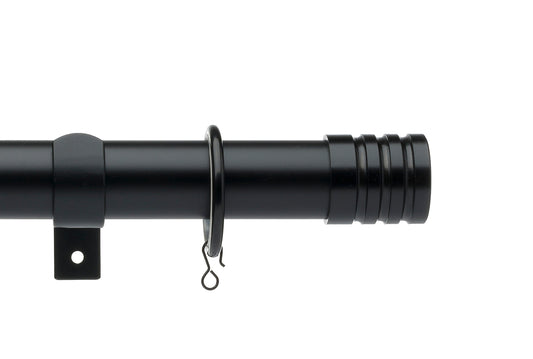 Universal Stud 28mm Metal Curtain Pole - Black