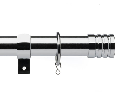 Universal Stud 28mm Metal Curtain Pole - Chrome