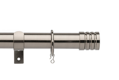 Universal Stud 28mm Metal Curtain Pole - Satin Steel